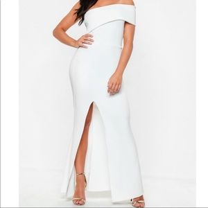 Missguided one shoulder white maxi dress NWT